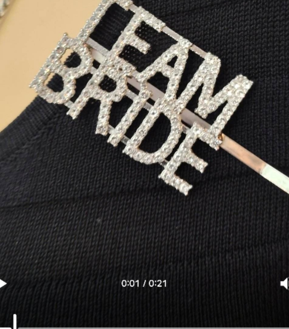 Silver 'Team Bride' Hair Clip